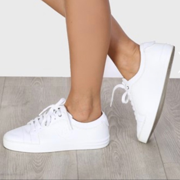 chanel calfskin white sneakers